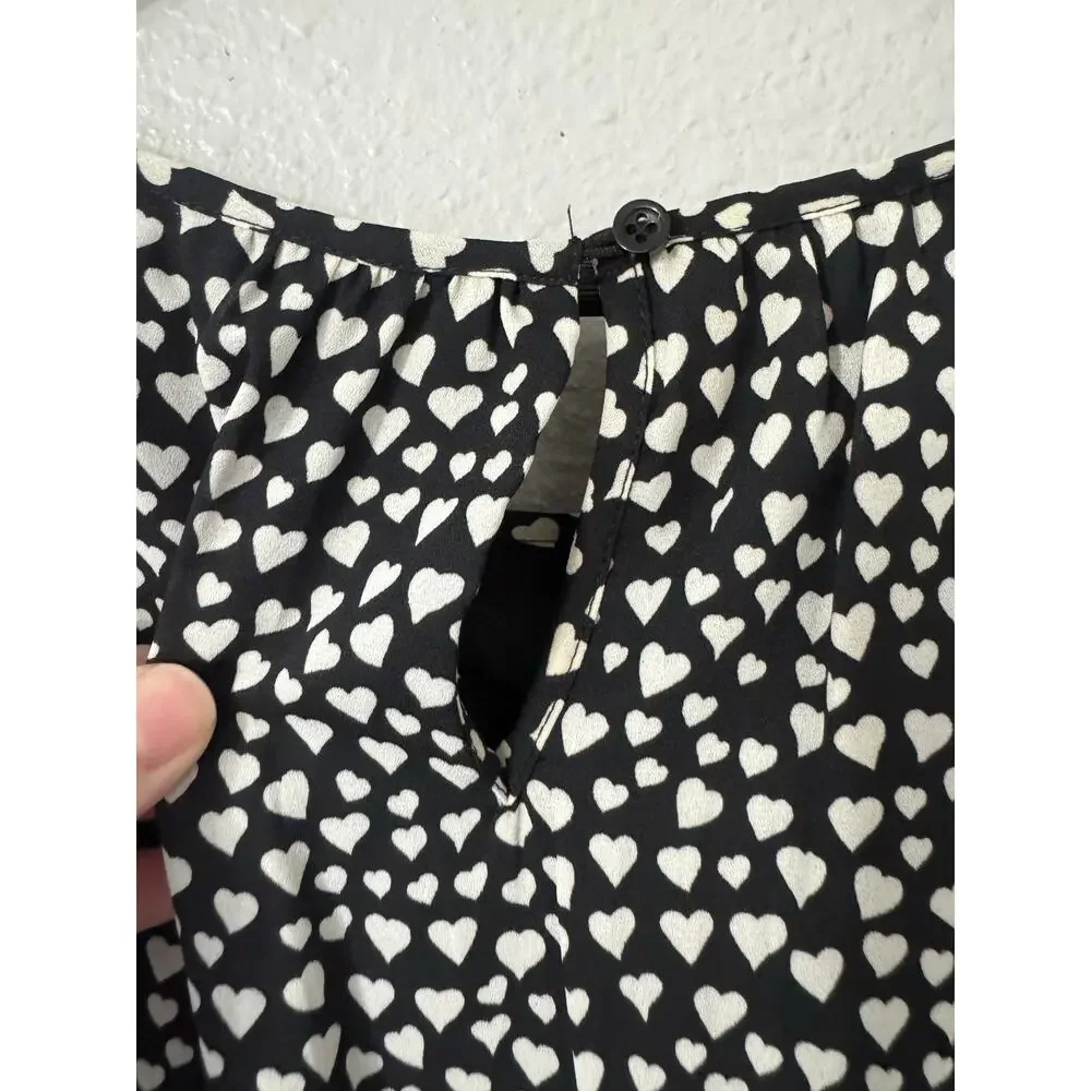 J. Crew Mercantile Long Sleeve Printed‎ Heart Dress Size 10